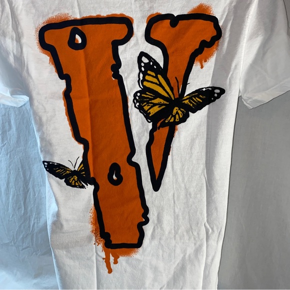 Vlone Butterfly Tee Size Small VLONE T-Shirt White Orange NEW - Picture 9 of 9